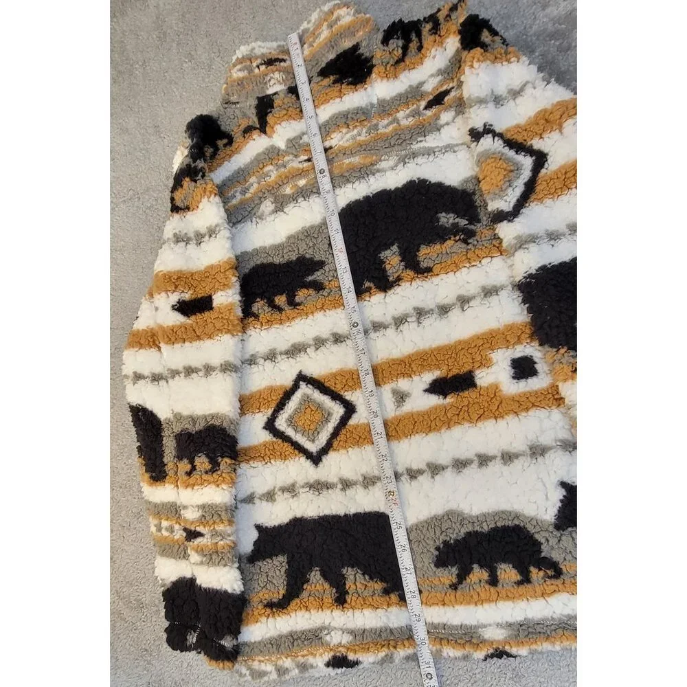 Cabin Fever by Ramatex Sherpa Pullover Bear Sweater - Picture 11 of 15